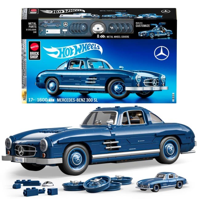 Mattel Brick Shop Hot Wheels Mercedes-Benz 300 Sl Building Toy Kit (1600 Pieces)
