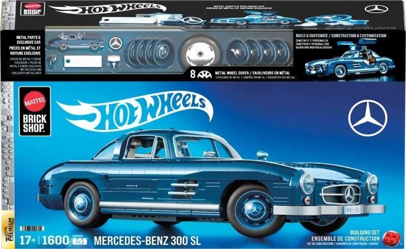 Mattel Brick Shop Hot Wheels Mercedes-Benz 300 Sl Building Toy Kit (1600 Pieces)