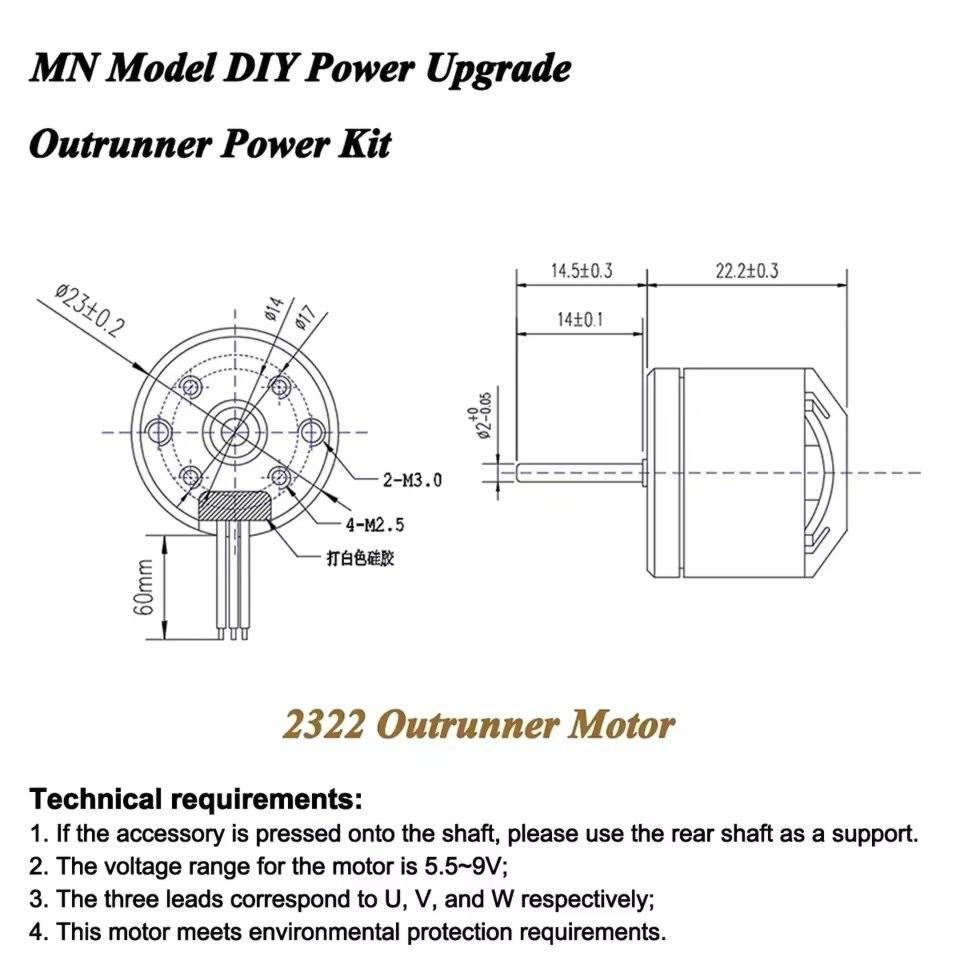 Brushless Motor Outrunner 2322 2600KV AM32 45A ESC 1/12 Scale Crawler Kit NeebRC