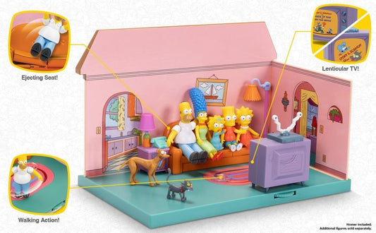 The Simpsons Living Room Diorama Playset 2.5" Figures Jakks Pacific
