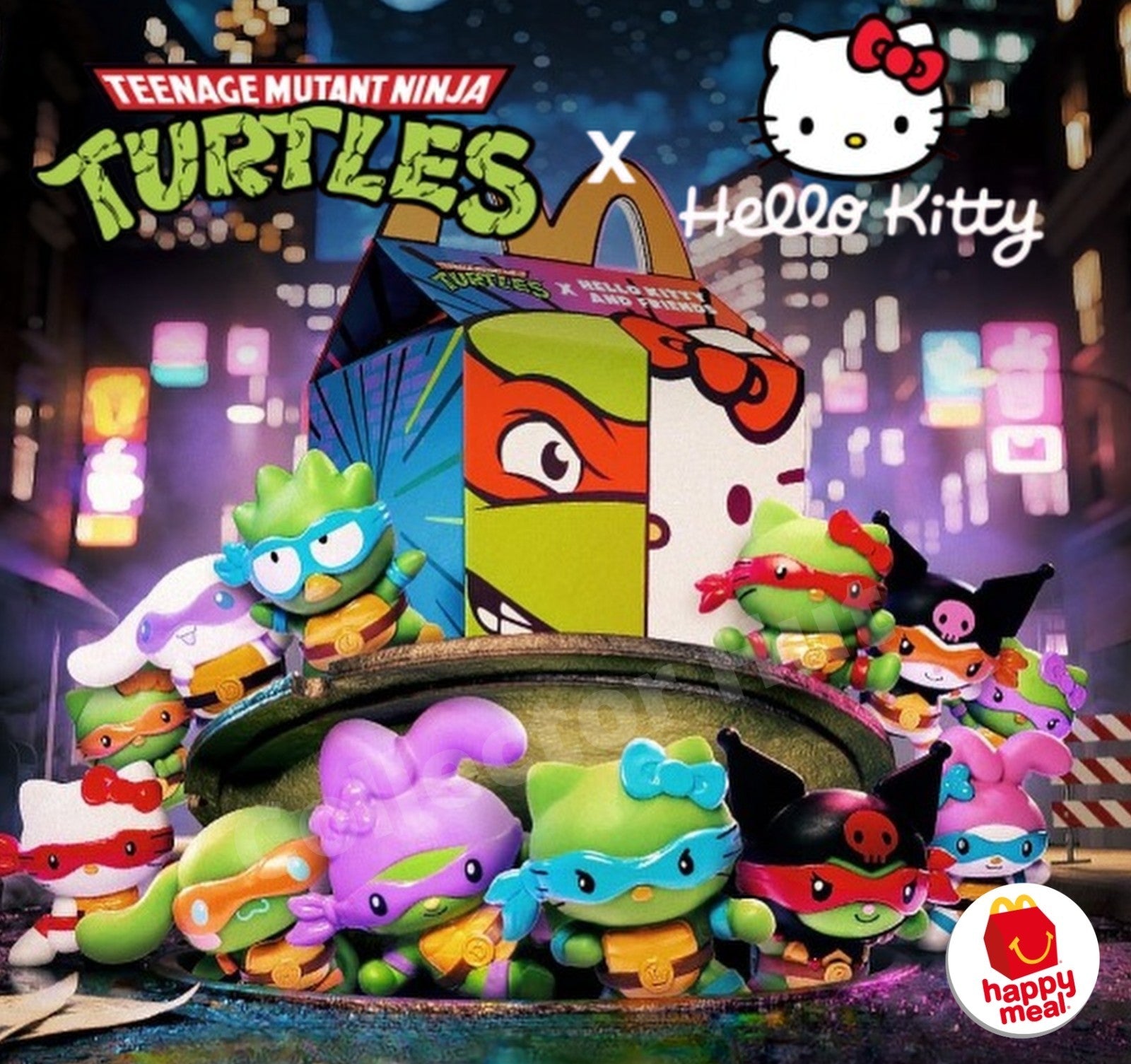 TMNT X Hello Kitty 各7種類 Mcdonalds Teenage Mutant Ninja Turtles x Hello Kitty & Friends