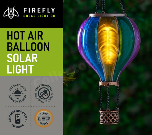 Hanging Hot Air Balloon Solar LED Light Sets for Garden Firefly