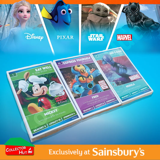 Disney Sainsbury's Heroes Pixar Star Wars Marvel Complete Trading Card Set