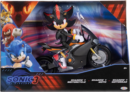 Sonic 3 Movie Shadow with Motorcycle 5" Playset Figure Officially Licensed
