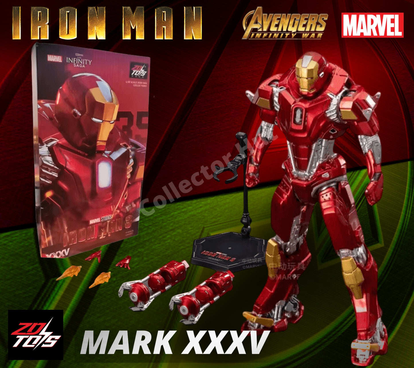 Iron Man Marvel Action Figures 1:10 Scale Avenger Infinity Saga MK 1-85 ZD Toys