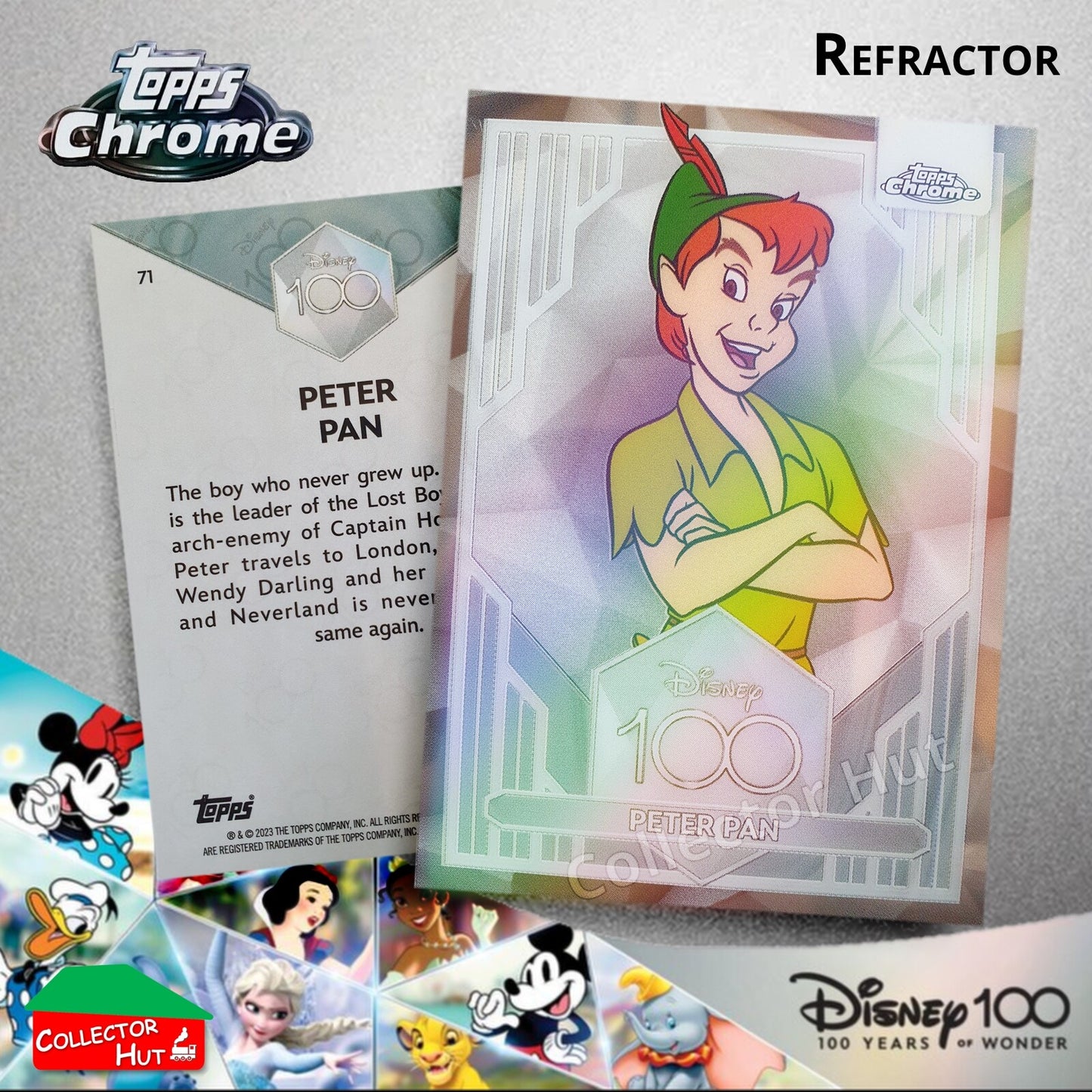 Disney 100 Topps Chrome 2023 REFRACTOR Cards 1-100 Pick Singles