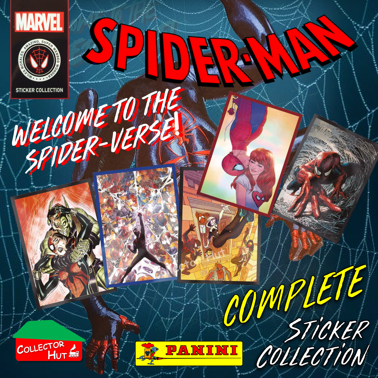 Panini Spider-Man Spider-Verse 2023 Complete 192 Sticker Collection + Album