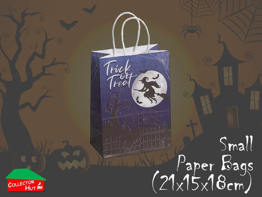 Halloween Bags Novelty Trick or Treat (21x15x8cm) 6 Pack Paper Disposable