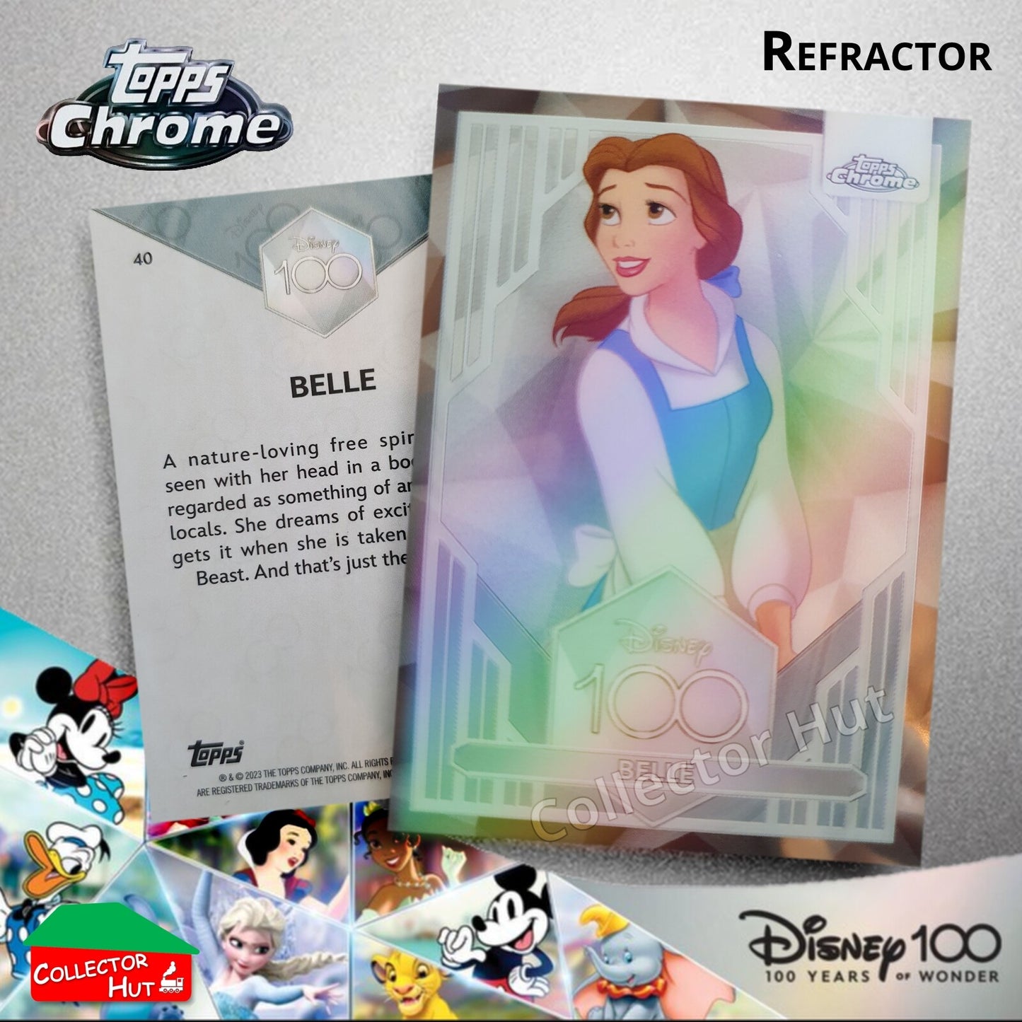 Disney 100 Topps Chrome 2023 REFRACTOR Cards 1-100 Pick Singles
