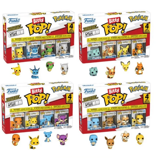 Pokemon Bitty Pop! 4-Pack Pikachu Bulbasaur Charmander Squirtle