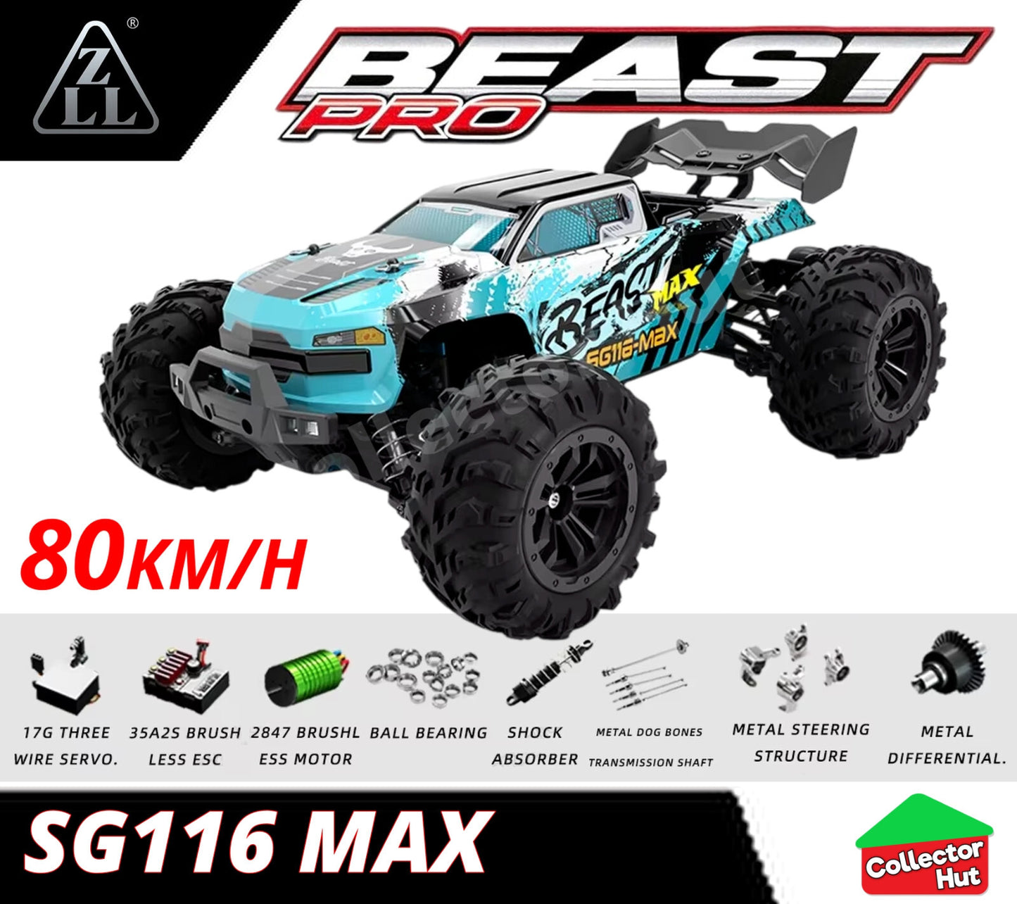 ZLL SG116 Beast Pro / Max High Speed Off Road RC Dirt Buggy 40-80kmH