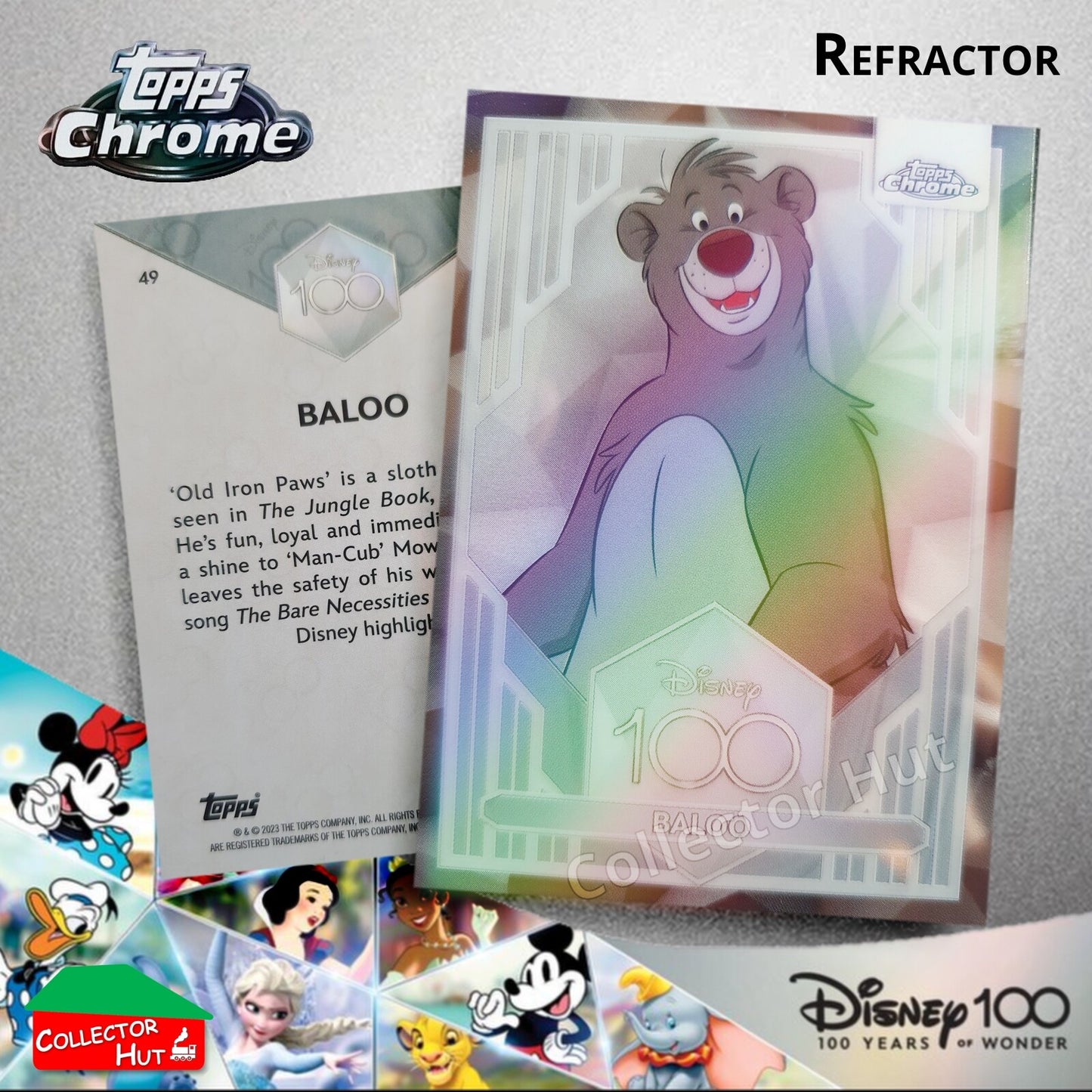 Disney 100 Topps Chrome 2023 REFRACTOR Cards 1-100 Pick Singles