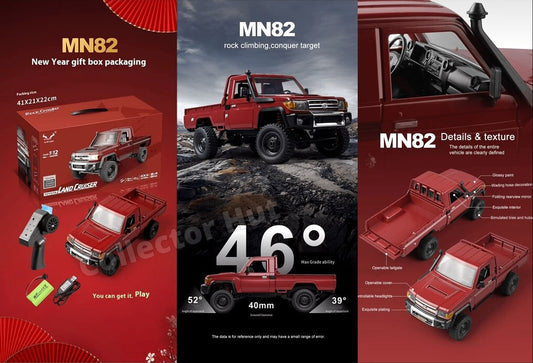MN82 RC Pickup Truck Classic Toyota LC79 Rock Crawler 4WD 1:12 Scale Upgradable