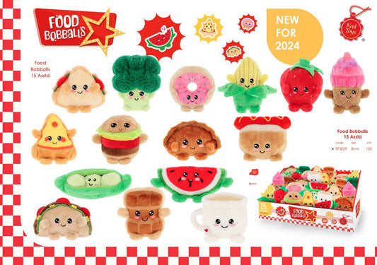 Food Bobballs Plush Toys Super Cute 8cm Collectible Characters from Keel