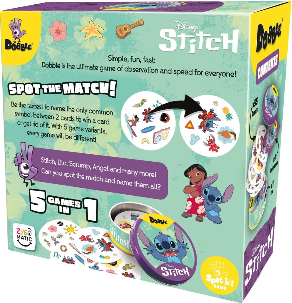 Asmodee Dobble Disney Lilo and Stitch Family Card Game GENUINE