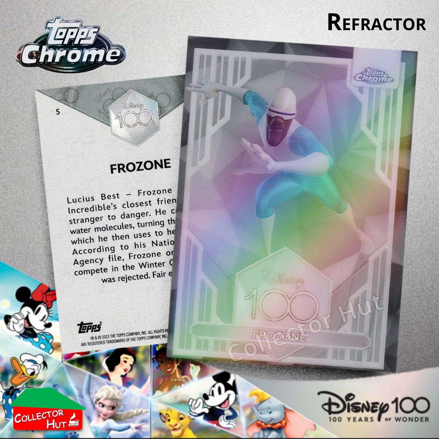 Disney 100 Topps Chrome 2023 REFRACTOR Cards 1-100 Pick Singles