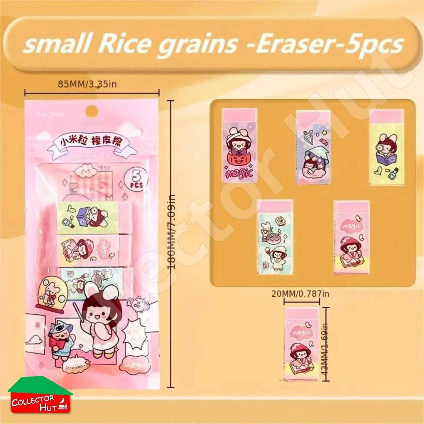Novelty Sandwich Erasers 3pcs 5pcs 6pcs School Gift Party Bag Stocking Fillers