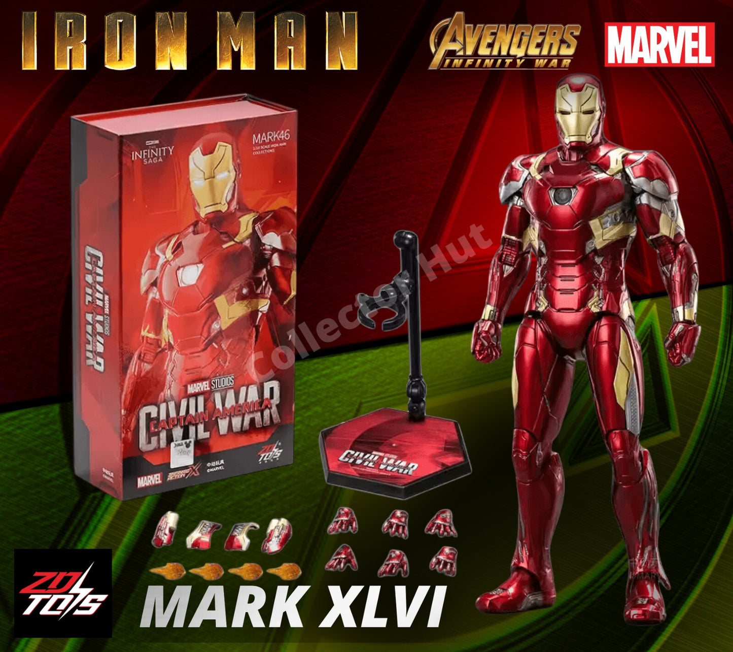 Iron Man Marvel Action Figures 1:10 Scale Avenger Infinity Saga MK 1-85 ZD Toys