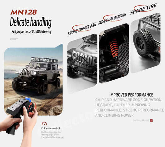 MN128 RC Rock Crawler 1:12 Scale Premium Design Upgradable
