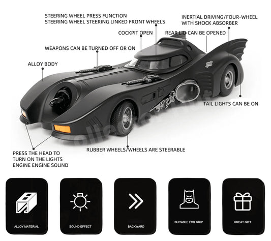 Batmobile 1:18 Die Cast Models 1989 Burton and 2012 Tumbler QY Toys