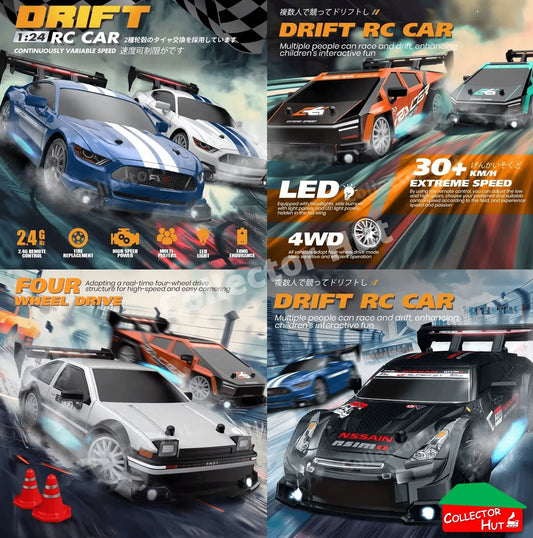 Drift RC Car 1:24 Scale High Speed Remote Control 4WD 2.4Ghz GIFT BOXED
