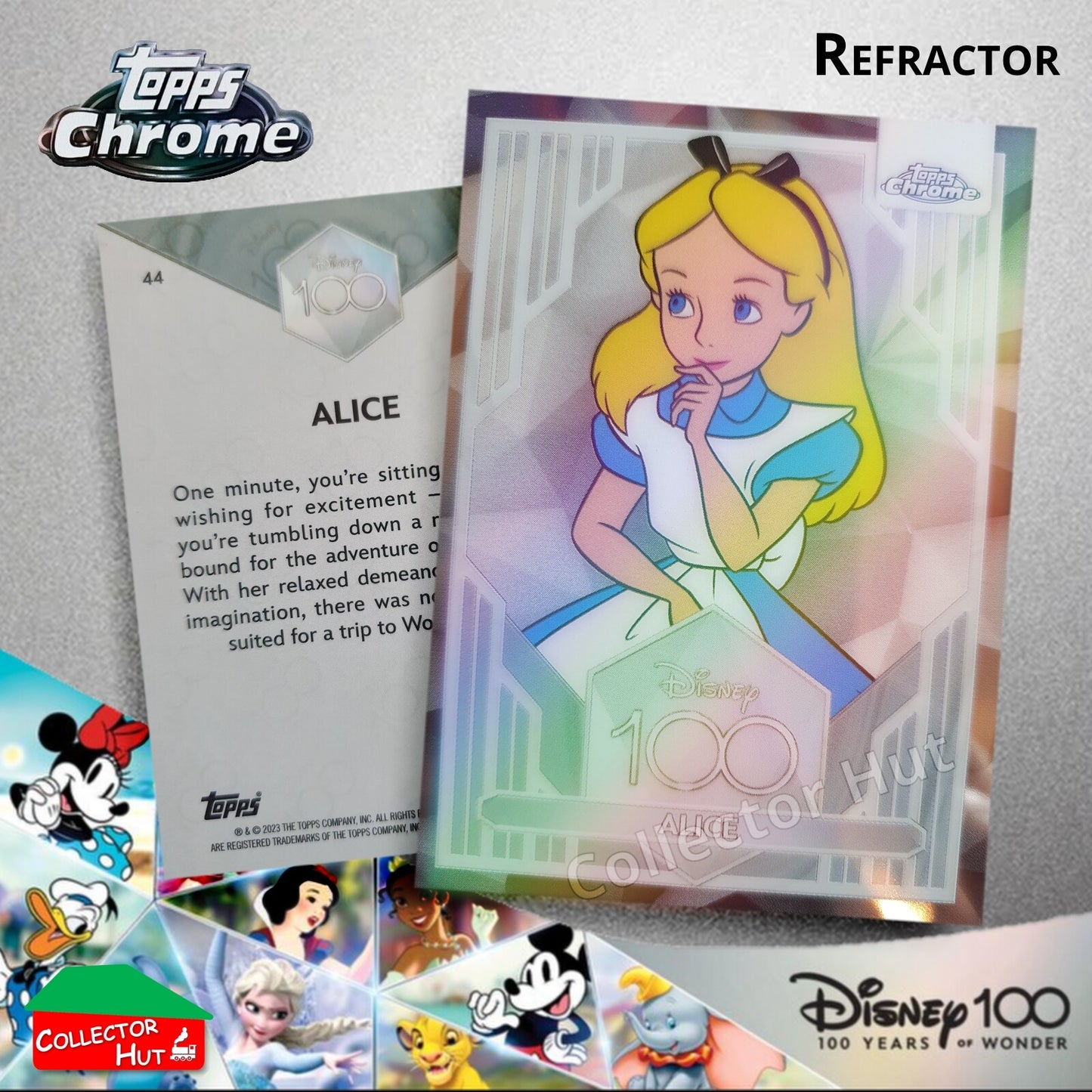 Disney 100 Topps Chrome 2023 REFRACTOR Cards 1-100 Pick Singles