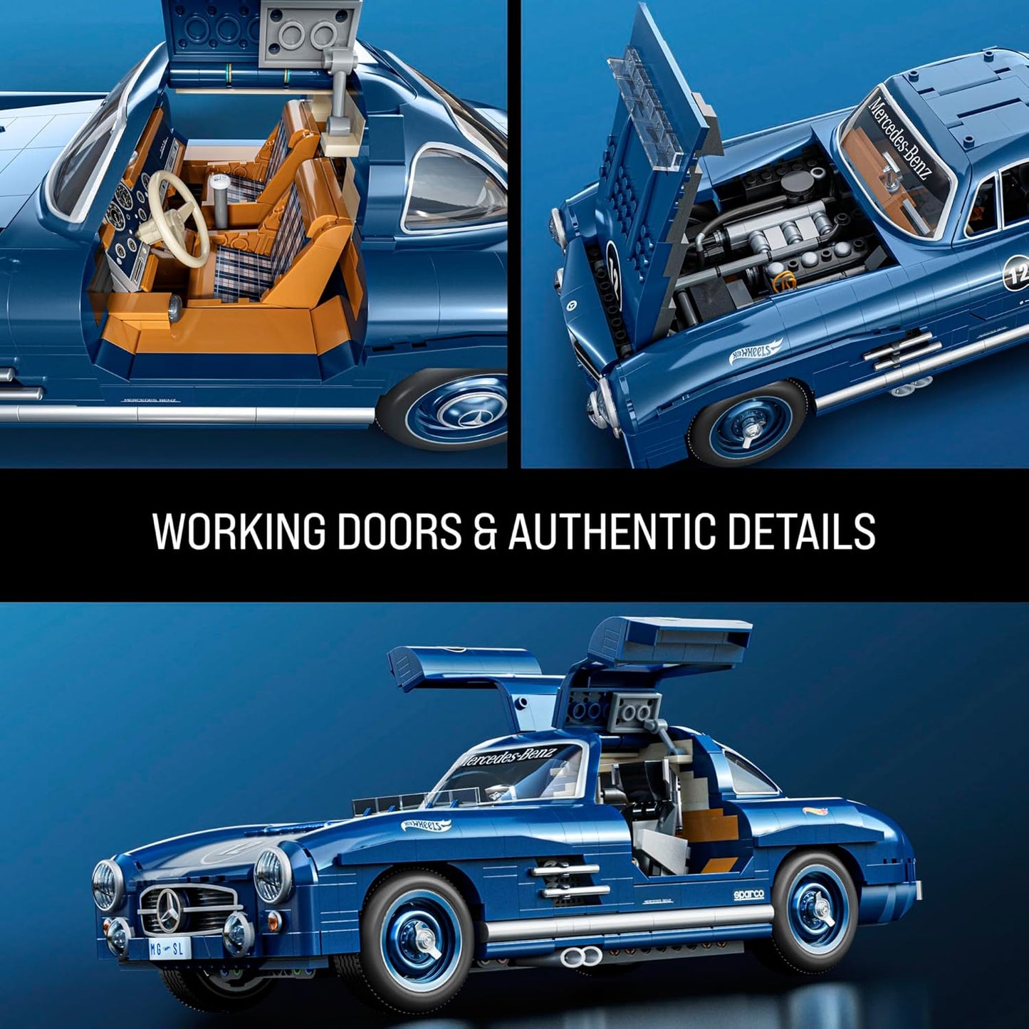 Mattel Brick Shop Hot Wheels Mercedes-Benz 300 Sl Building Toy Kit (1600 Pieces)