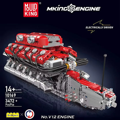 Mould King Technology Motorized Engine Building Block Model Sets