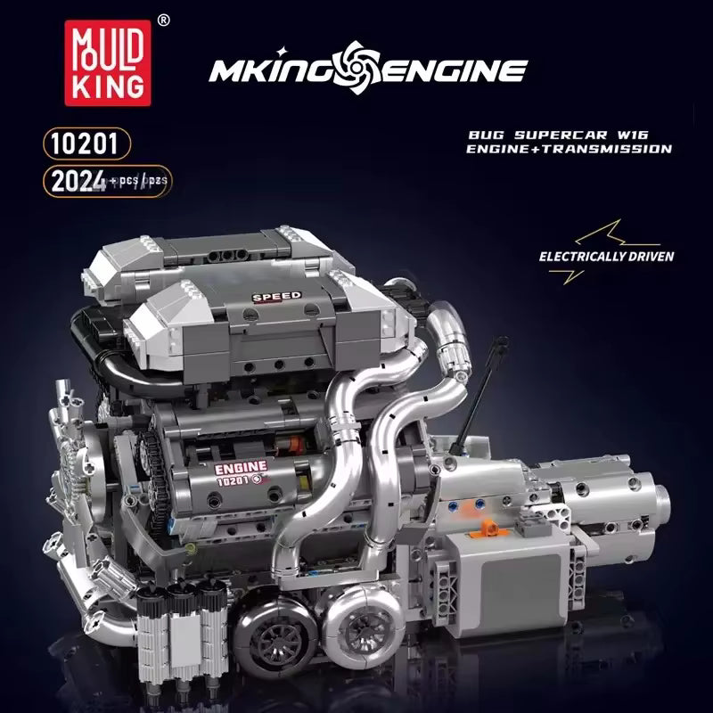 Mould King Technology Motorized Engine Building Block Model Sets
