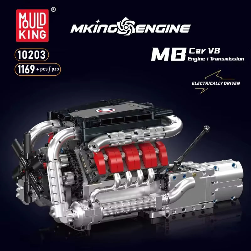 Mould King Technology Motorized Engine Building Block Model Sets