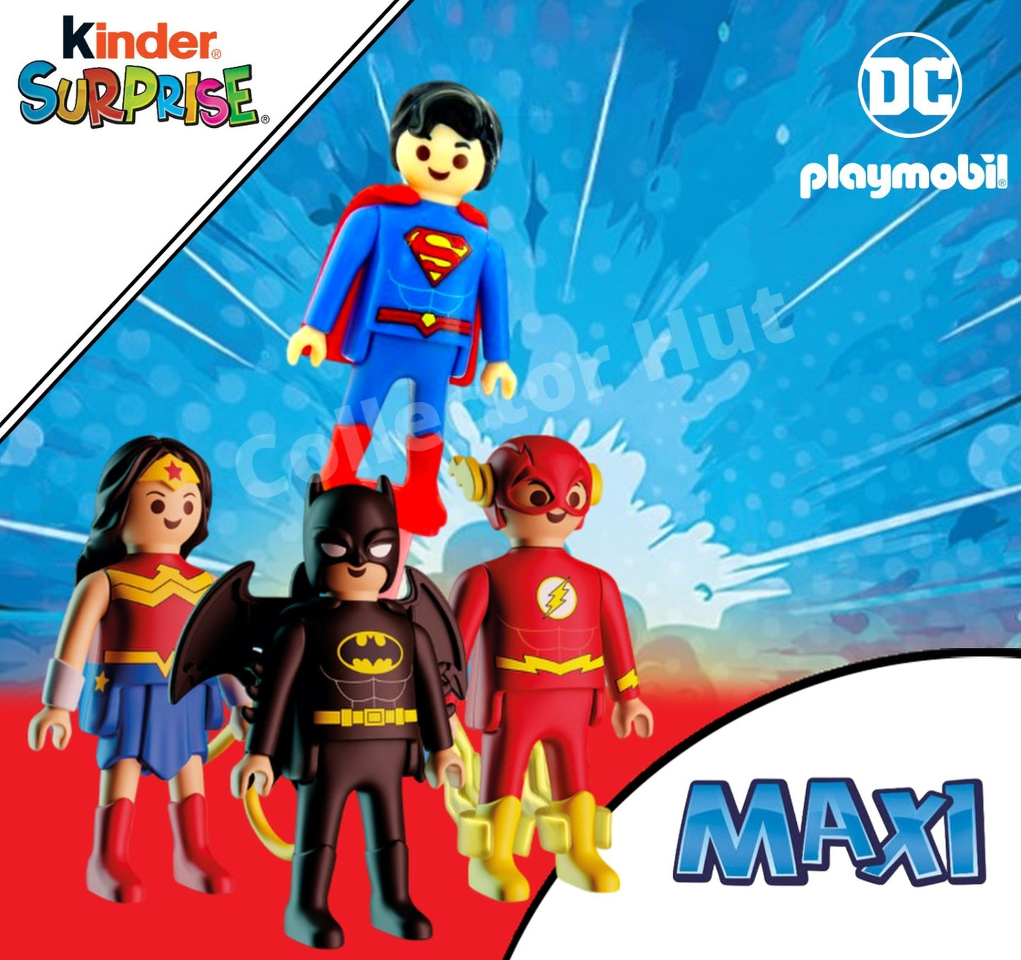 Kinder Egg DC Justice League Playmobil MAXI Action Figures IDENTIFIED