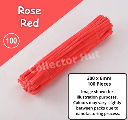 Chenille Craft Stems Pipe Cleaners 100pcs 30cm x 6mm Flexible Craft Supplies