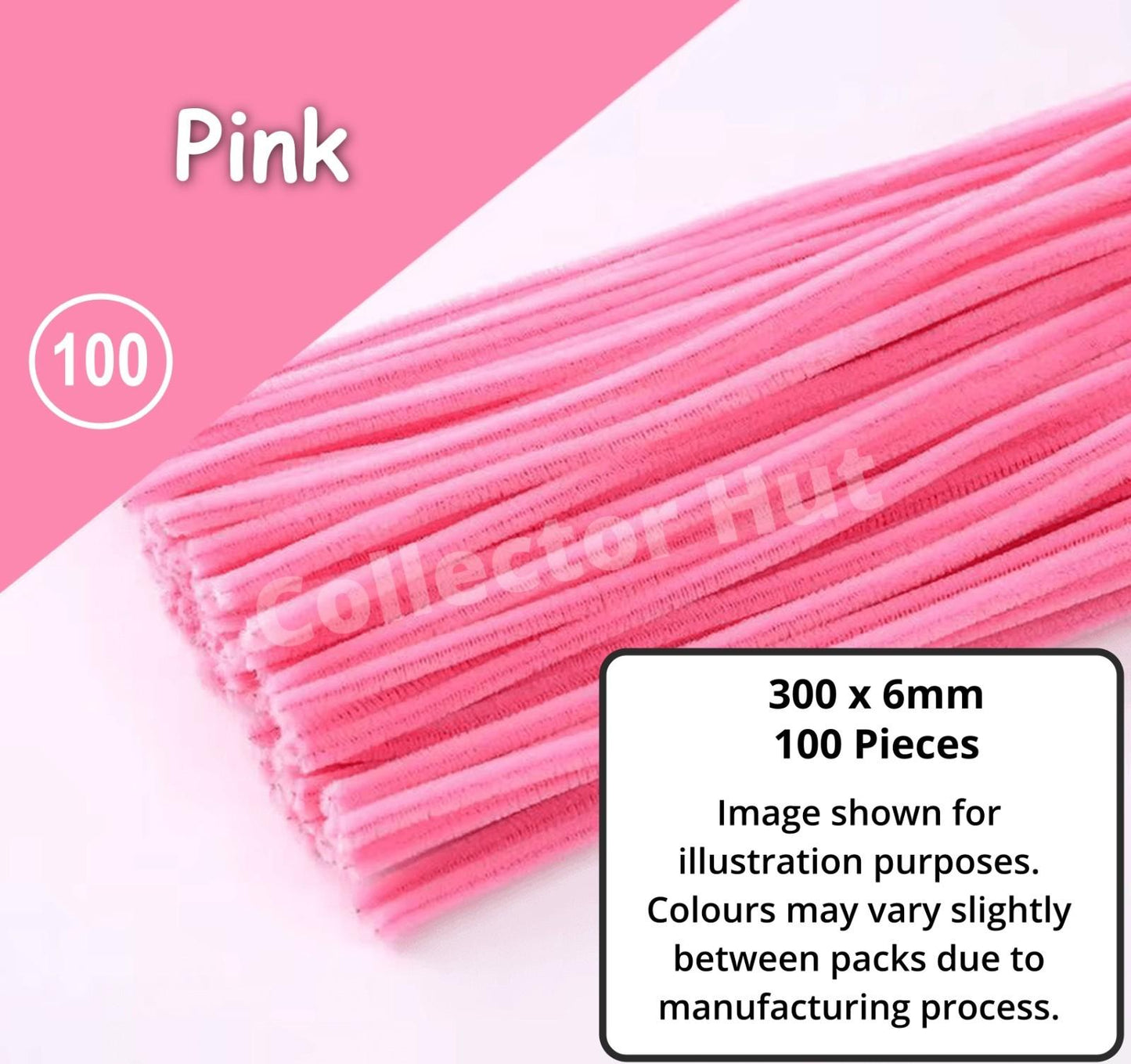 Chenille Craft Stems Pipe Cleaners 100pcs 30cm x 6mm Flexible Craft Supplies