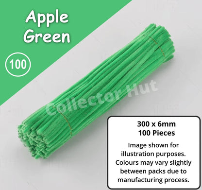 Chenille Craft Stems Pipe Cleaners 100pcs 30cm x 6mm Flexible Craft Supplies