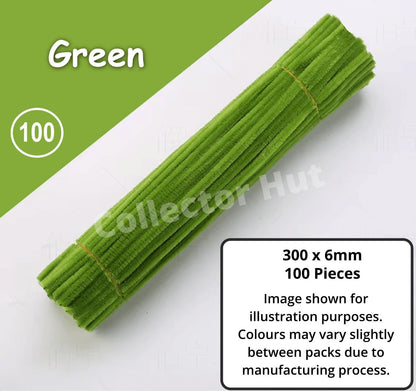 Chenille Craft Stems Pipe Cleaners 100pcs 30cm x 6mm Flexible Craft Supplies