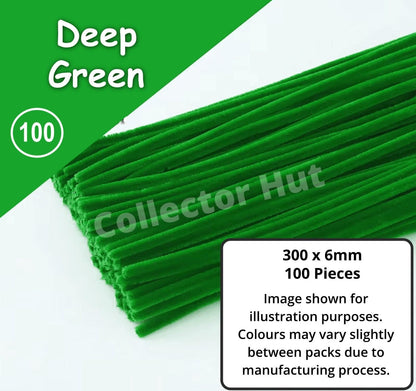 Chenille Craft Stems Pipe Cleaners 100pcs 30cm x 6mm Flexible Craft Supplies