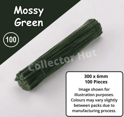 Chenille Craft Stems Pipe Cleaners 100pcs 30cm x 6mm Flexible Craft Supplies