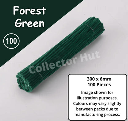 Chenille Craft Stems Pipe Cleaners 100pcs 30cm x 6mm Flexible Craft Supplies