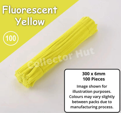 Chenille Craft Stems Pipe Cleaners 100pcs 30cm x 6mm Flexible Craft Supplies