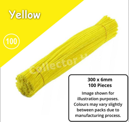 Chenille Craft Stems Pipe Cleaners 100pcs 30cm x 6mm Flexible Craft Supplies