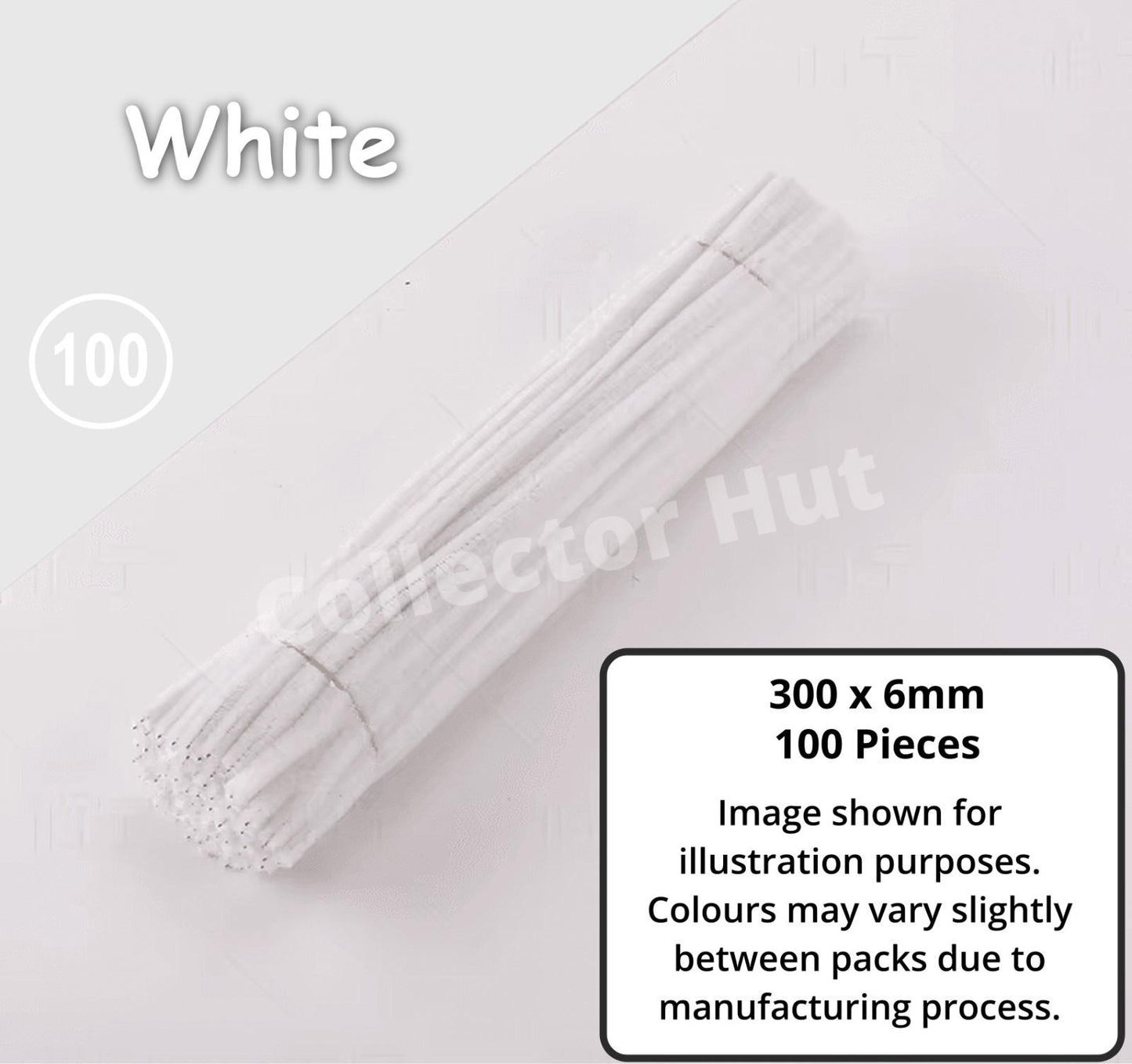Chenille Craft Stems Pipe Cleaners 100pcs 30cm x 6mm Flexible Craft Supplies