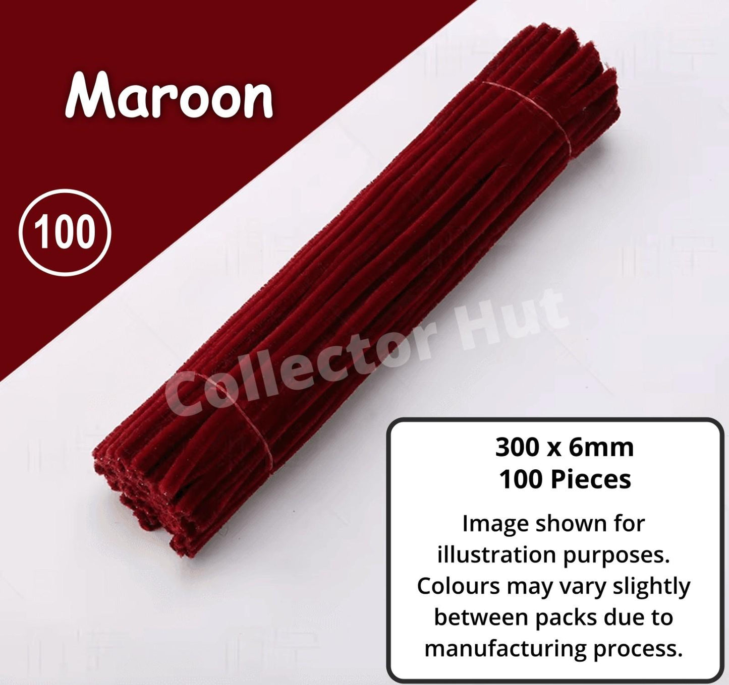 Chenille Craft Stems Pipe Cleaners 100pcs 30cm x 6mm Flexible Craft Supplies