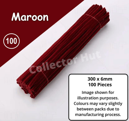 Chenille Craft Stems Pipe Cleaners 100pcs 30cm x 6mm Flexible Craft Supplies