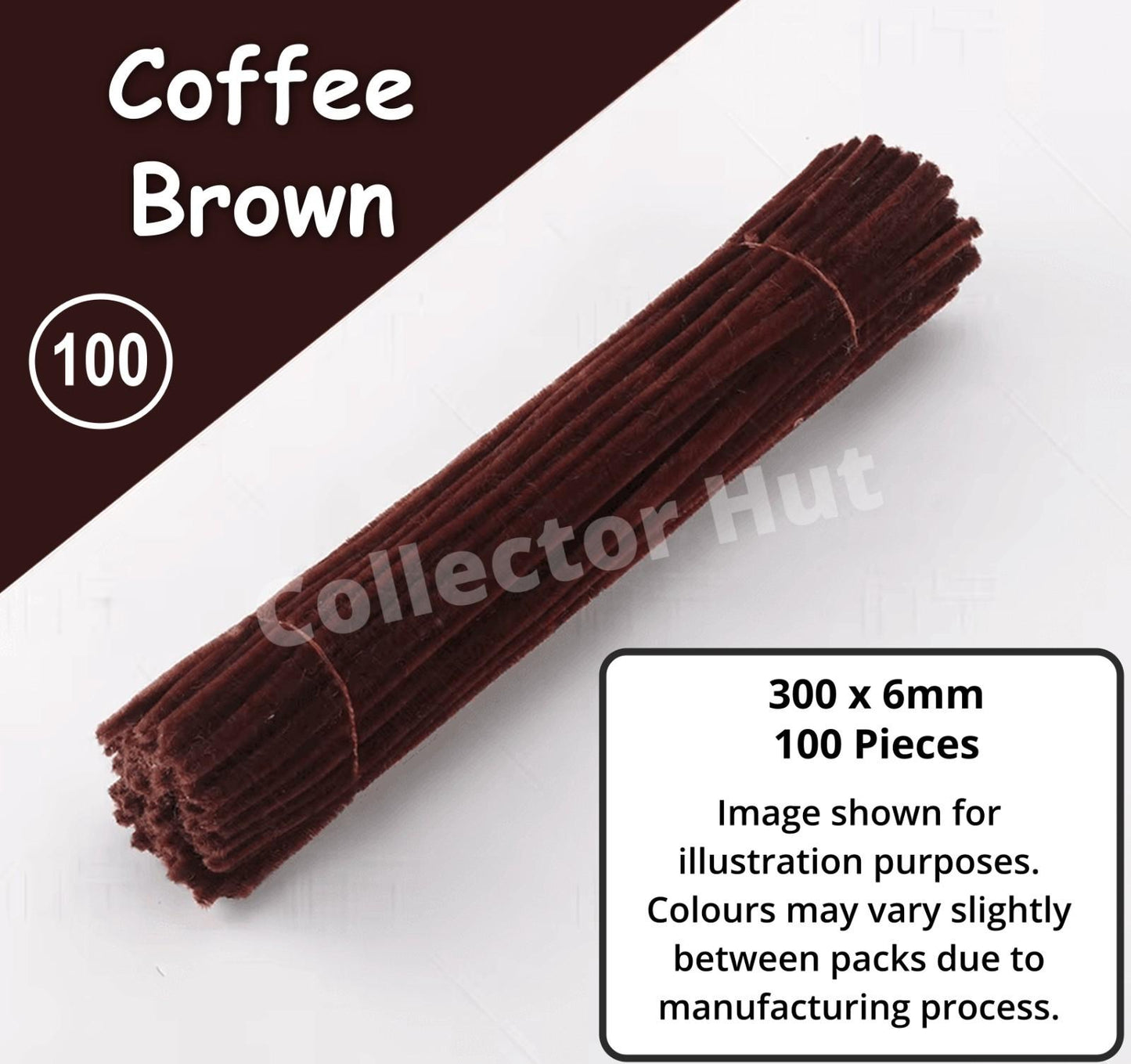 Chenille Craft Stems Pipe Cleaners 100pcs 30cm x 6mm Flexible Craft Supplies