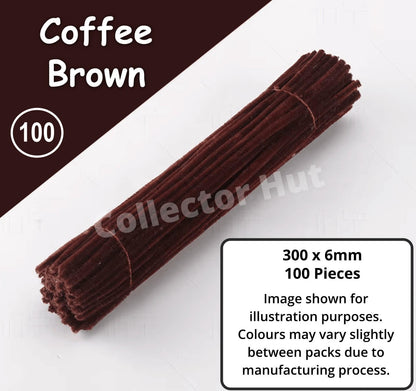 Chenille Craft Stems Pipe Cleaners 100pcs 30cm x 6mm Flexible Craft Supplies