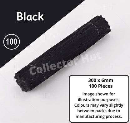 Chenille Craft Stems Pipe Cleaners 100pcs 30cm x 6mm Flexible Craft Supplies