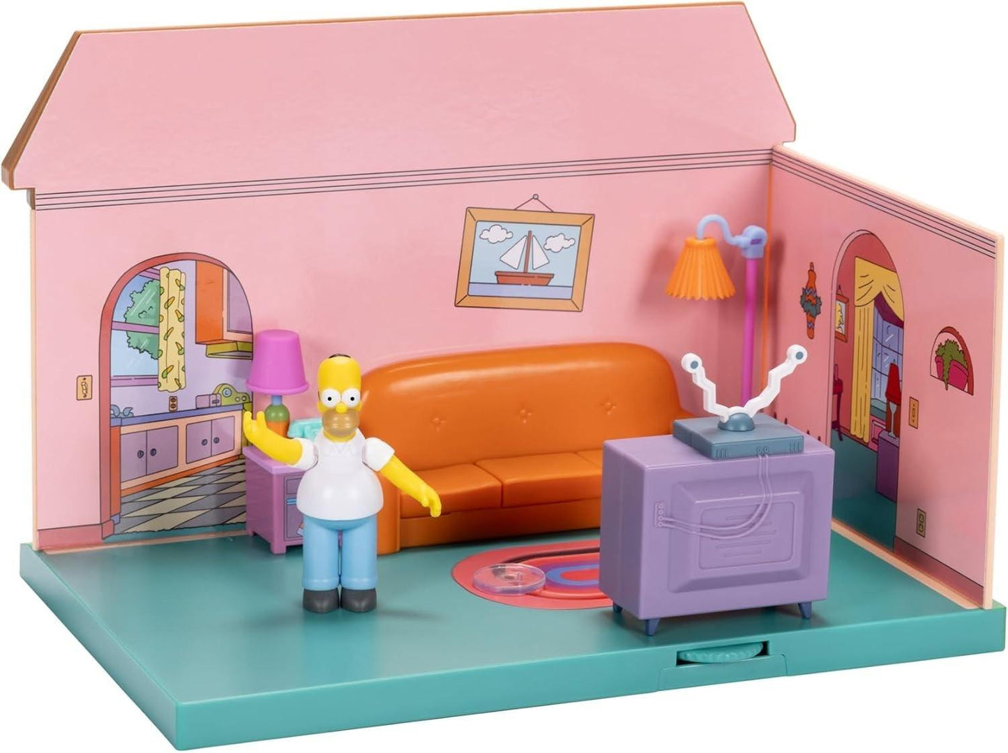 The Simpsons Living Room Diorama Playset 2.5" Figures Jakks Pacific