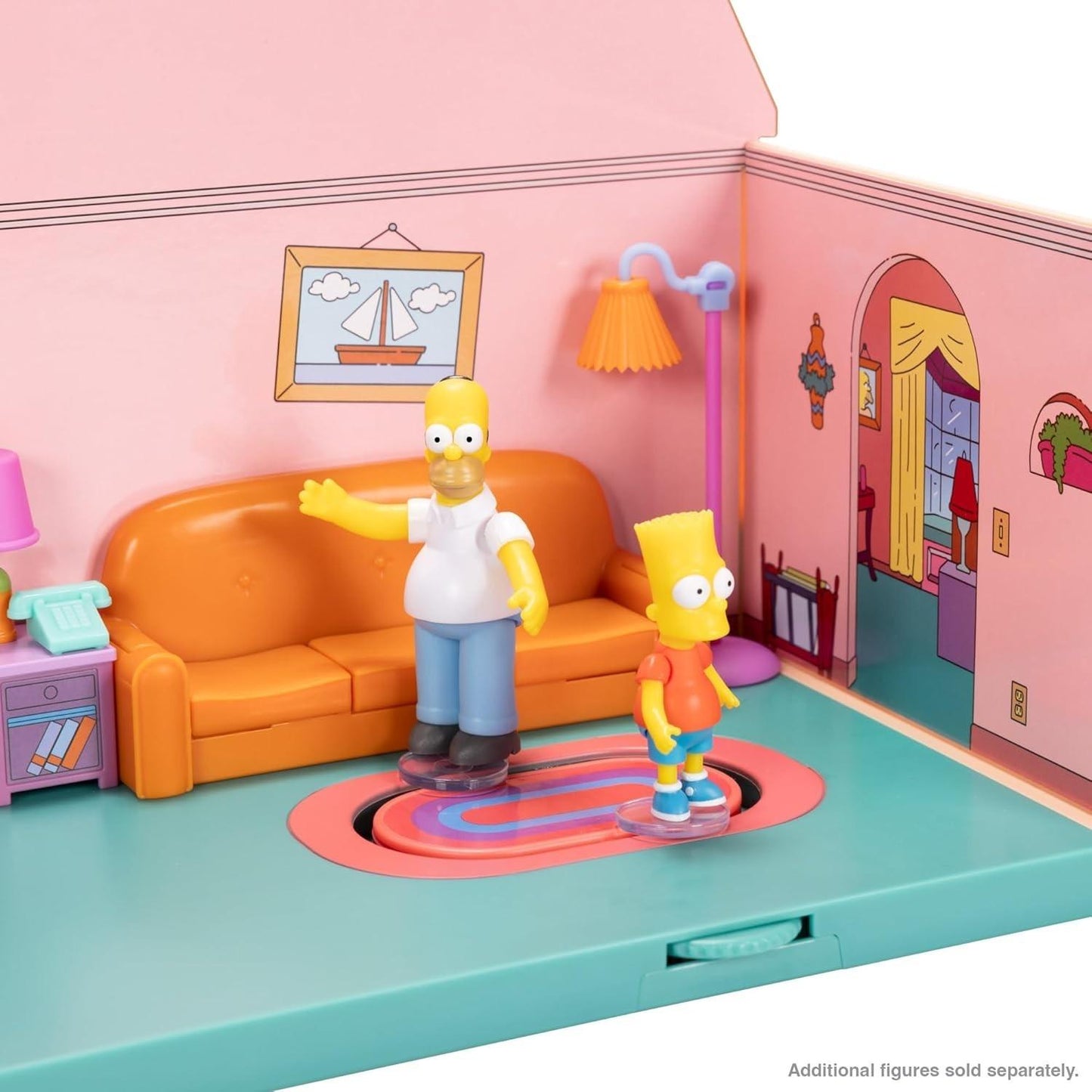 The Simpsons Living Room Diorama Playset 2.5" Figures Jakks Pacific