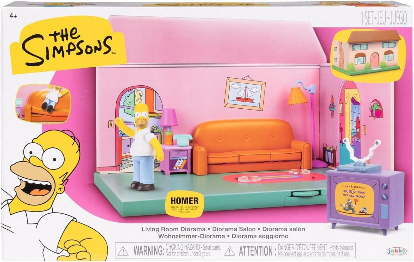 The Simpsons Living Room Diorama Playset 2.5" Figures Jakks Pacific