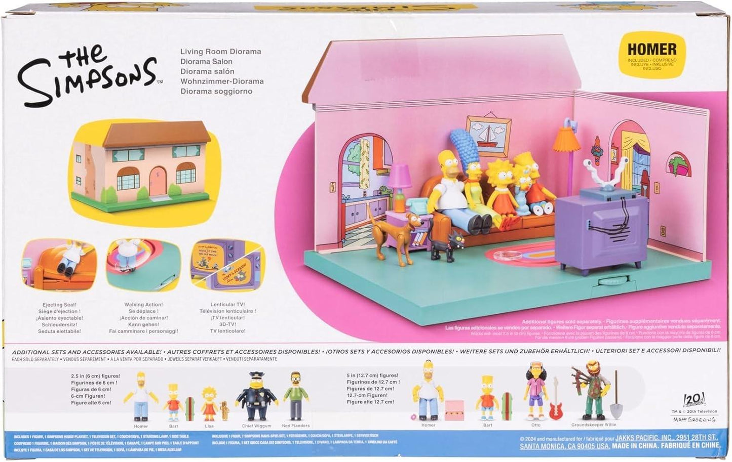 The Simpsons Living Room Diorama Playset 2.5" Figures Jakks Pacific